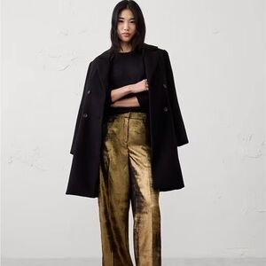 Metallic wide leg pant